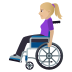 👩🏼‍🦽 woman in manual wheelchair: medium-light skin tone display on JoyPixels